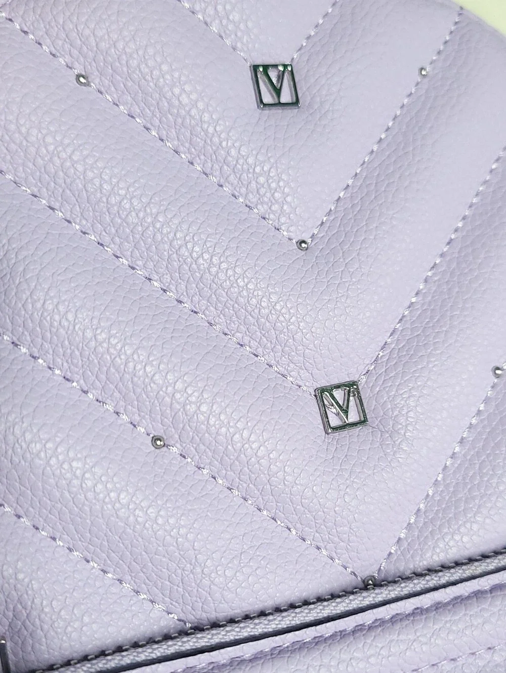 Victoria's Secret Lilac Quilted Mini Backpack with Chain Accent